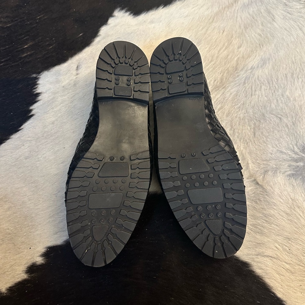Vintage black leather woven loafers - Picture 4 of 6